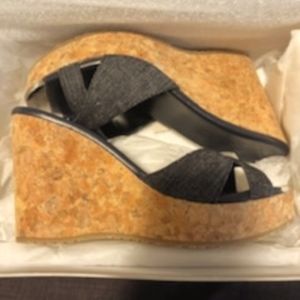 Jimmy Choo women size 8 denim Wedge